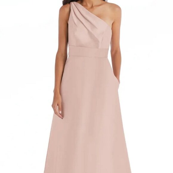 Alfred Sung Toasted Sugar One-Shoulder A-Line Gown D815S - Picture 1 of 4